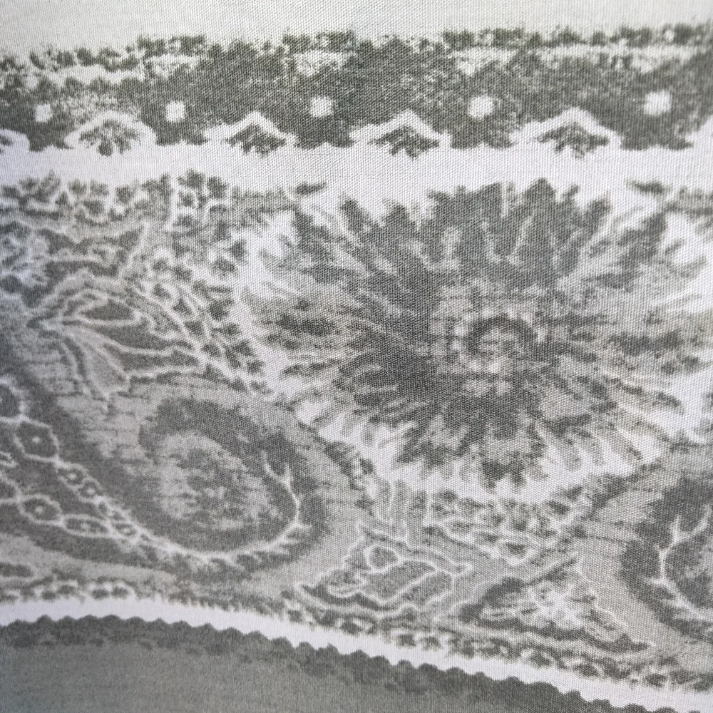 George Y2K Straight Pencil Midi Skirt Cotton Paisley Hem Lightweight Size Small